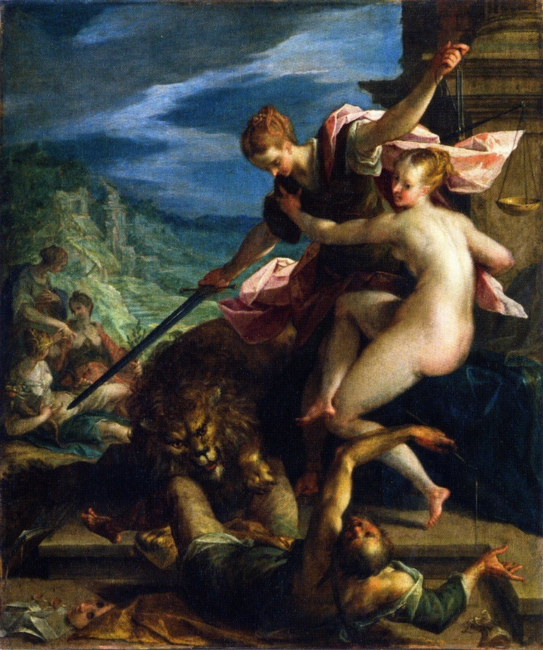 Allegory ~ The Triumph of Truth under the Protecting Wings of Justice, Hans von Aachen